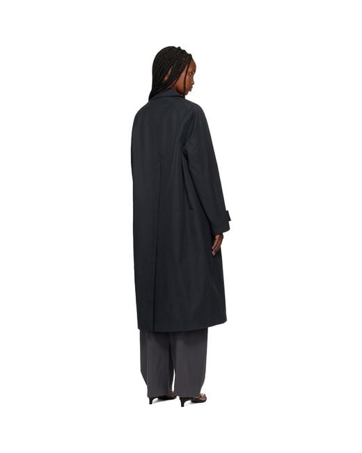 Studio Nicholson Black Holin Technical Cotton Trench Coat
