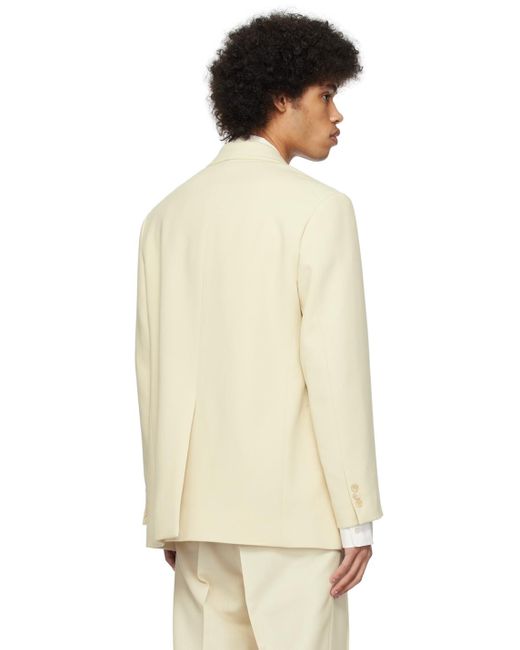 Auralee Natural Off- Double-breasted Blazer for men