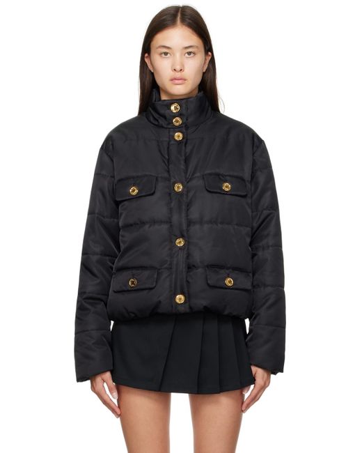 Moschino Black Button Puffer Jacket
