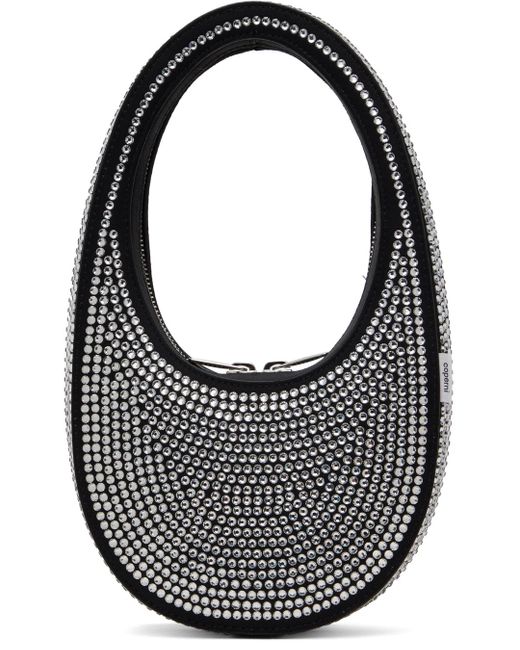 Coperni Black Crystal Embellished Mini Swipe Bag