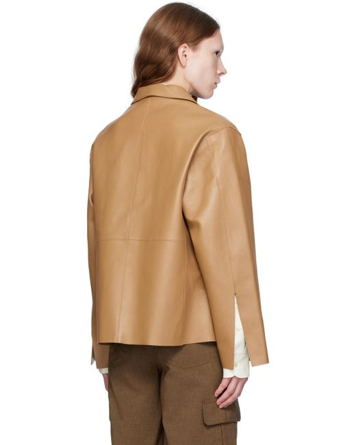 Totême  Natural Toteme Brown Army Leather Jacket