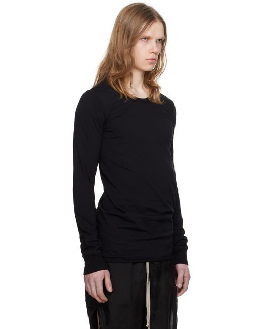 メンズ Rick Owens Basic 長袖tシャツ Black