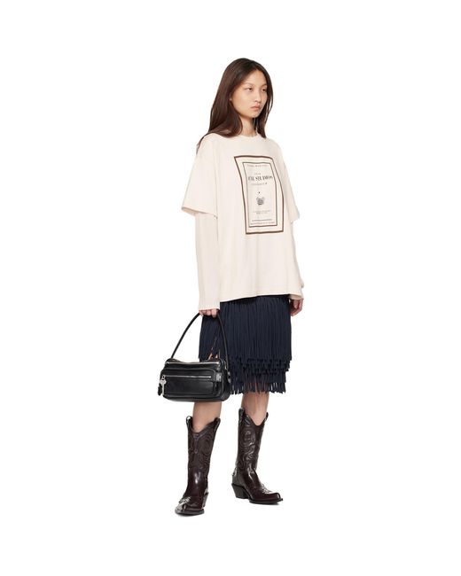Acne Natural Layered Graphic T-Shirt