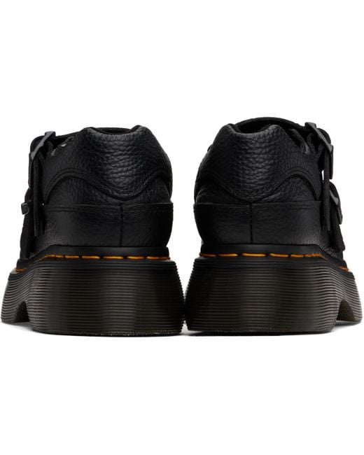 Dr. Martens Black Buzz Milled Nappa Leather Mary Jane Loafers