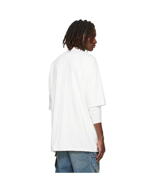 Rick Owens White Off- Temple Jumbo S/S T-Shirt for men