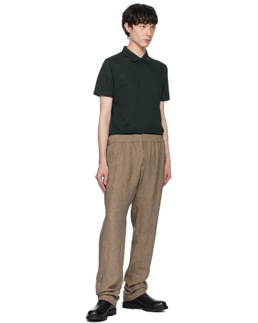 メンズ Sunspel グリーン Riviera ポロシャツ Black