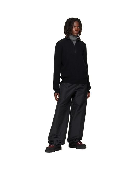 Canada Goose Black Mckinney Knit Quarter Zip Sweater for men
