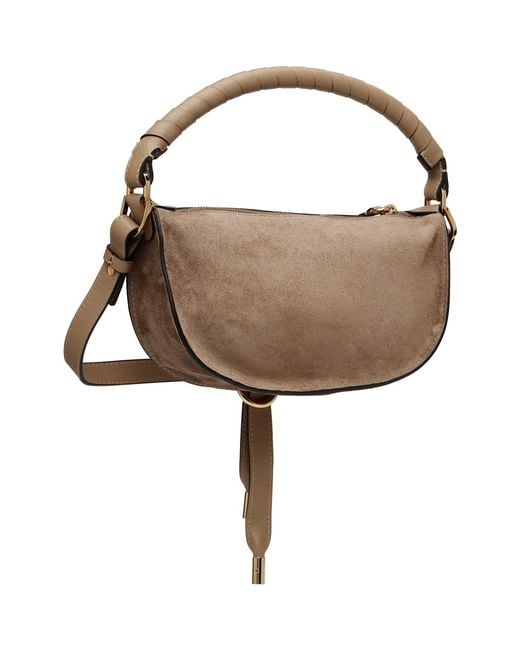 Chloé トープ ミニ Marcie スエードレザー ショルダーバッグ Brown
