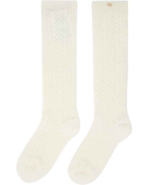 Valentino オフホワイト モヘア ソックス White
