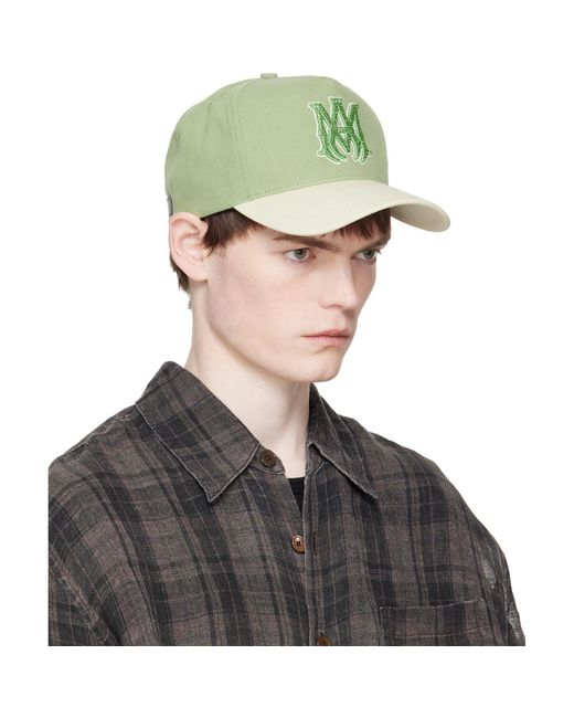 Amiri Green Two Tone Crystal Ma Cap for men
