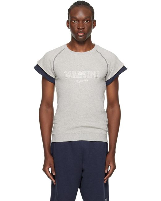 T-shirt gris à logo brodé Martine Rose pour homme en coloris Black