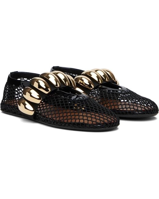 Alaïa Black Mesh Pebble Ballet Flats