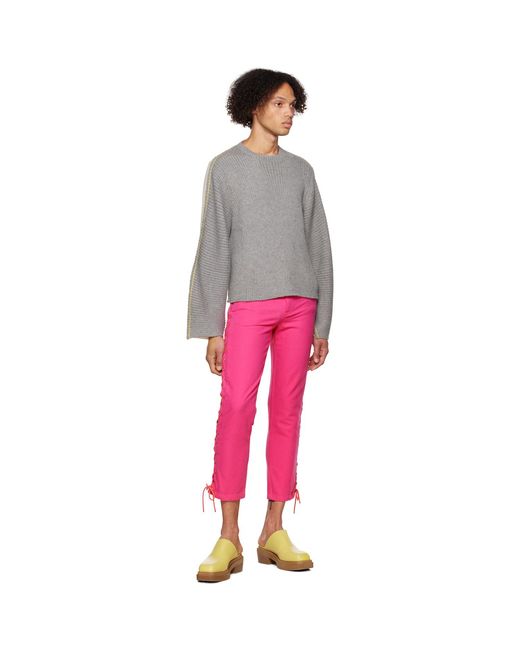 Eckhaus Latta Pink Laced Trousers for men