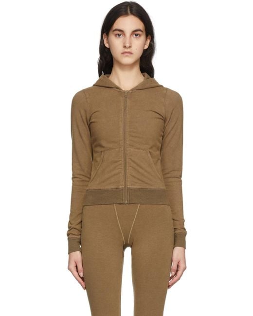 Skims Tan Outdoor Basics Zip-up Hoodie in Brown | Lyst Canada