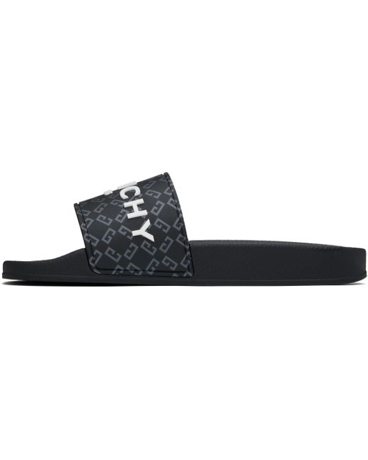 Givenchy Black Monogram 72 Pool Slides for men