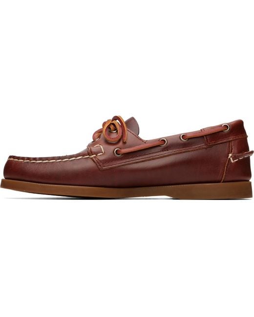 Sebago Brown Docksides Portland Waxed Boat Shoes for men