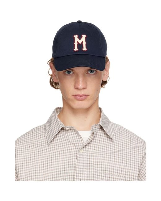 Moncler Blue Cotton Gabardine Baseball Cap for men