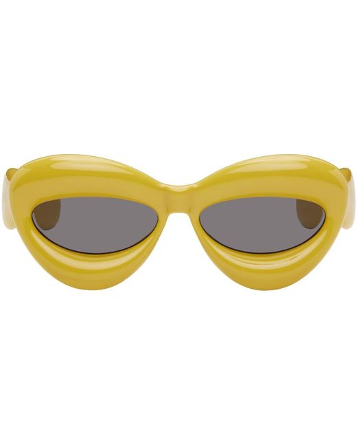 Lunettes de soleil œil-de-chat épaisses jaunes Loewe pour homme en coloris Yellow