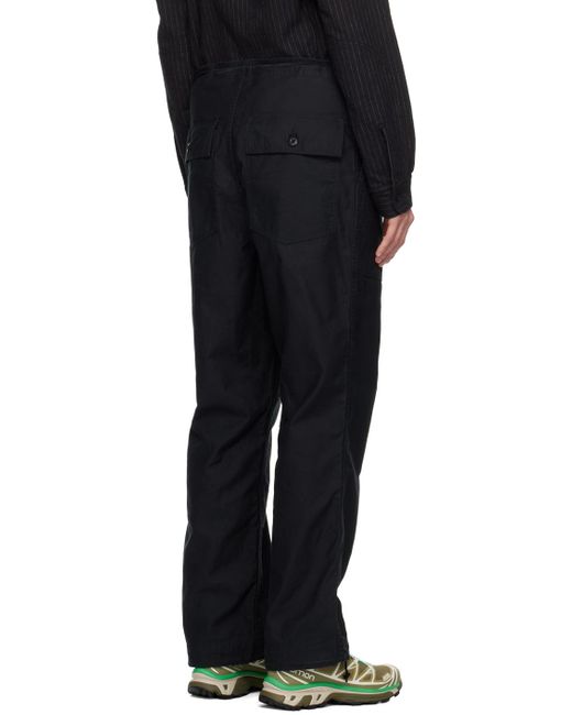 Needles Black String Fatigue Trousers