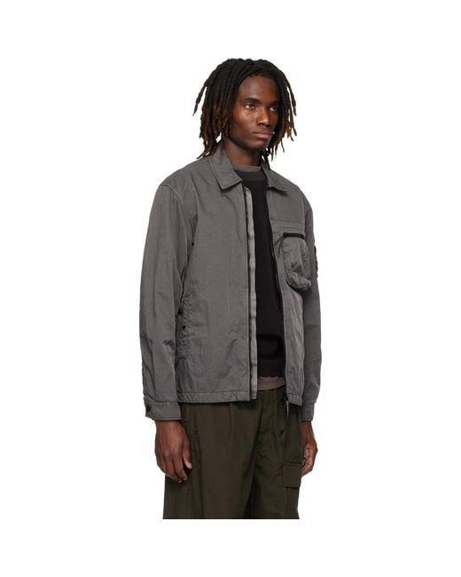C P Company Black Panama-R Zipped Lens Overshirt for men