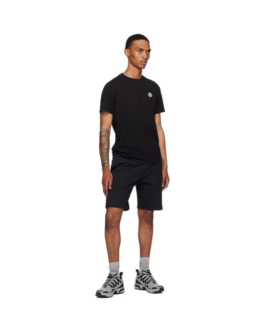 Moncler Black Three-Pack Logo Patch Cotton T-Shirts for men