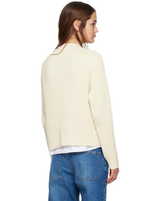 AMI Blue Off- Patch Sweater