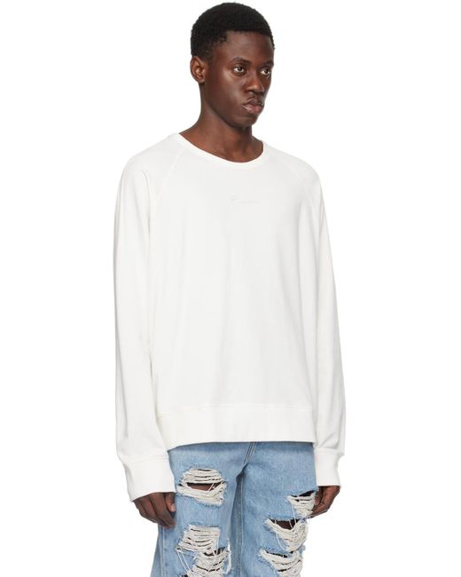 Pull molletonné blanc cassé à ornements et logo brodés RECTO. pour homme en coloris Black