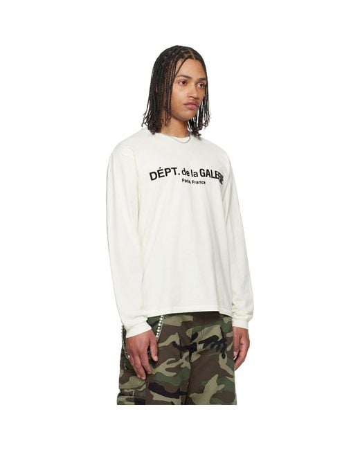 GALLERY DEPT. Black Off- French Logo Lux Long Sleeve T-Shirt for men