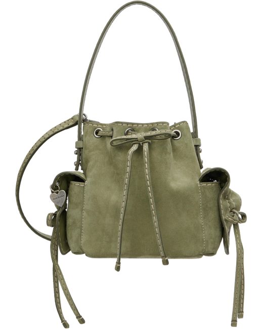 Acne Green Multipocket Mini Bucket Bag