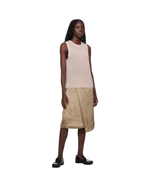 6397 Natural Wrap Midi Skirt