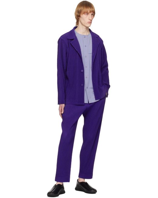 Homme Plissé Issey Miyake Purple Homme Plissé Issey Miyake Navy Tailored Pleats 1 Trousers for men