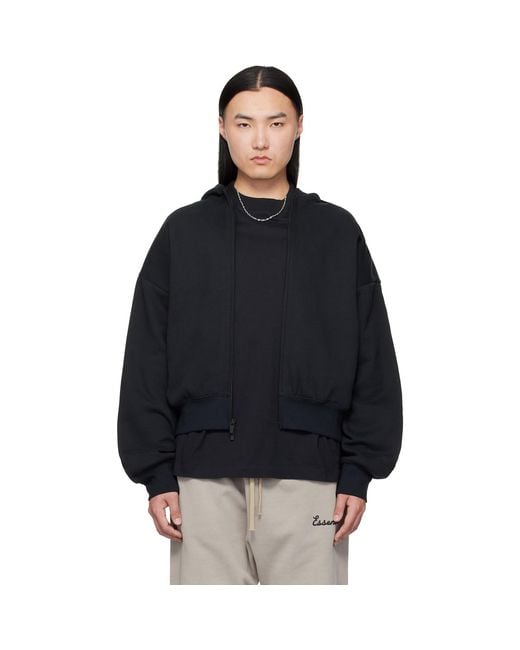 Fear Of God Black Classic Zip-Up Hoodie for men