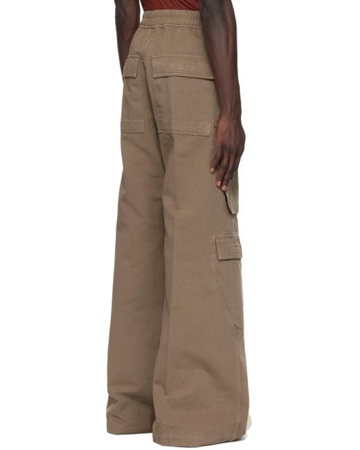 Pantalon cargo surdimensionné gris à glissière bela Rick Owens pour homme en coloris Brown