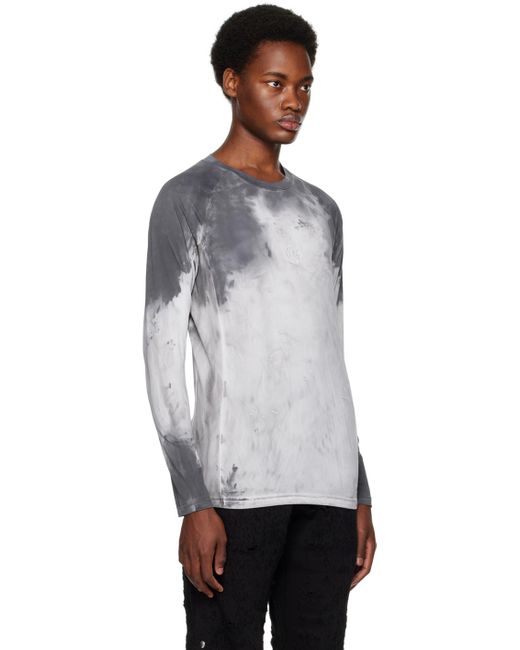 1017 ALYX 9SM Black White & Gray Bleached Long Sleeve T-shirt for men