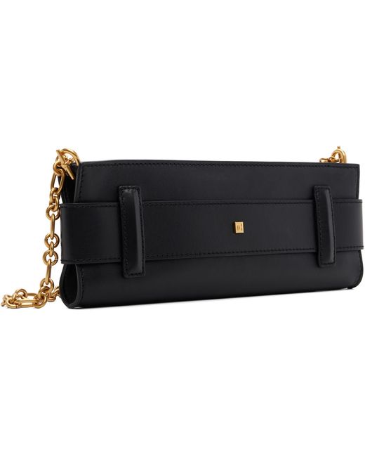 Balmain Black Anthem Smooth Leather Clutch