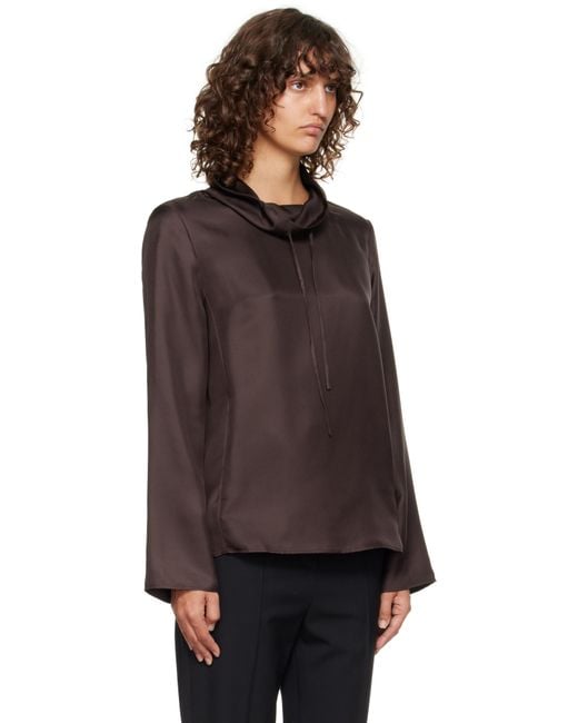Loulou de Saison Black Cyna Silk Blouse
