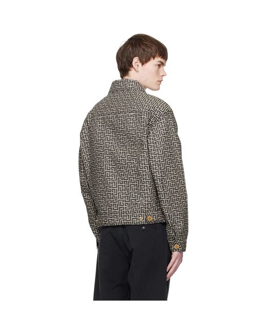 Balmain Black Monogram Jacquard Jacket for men