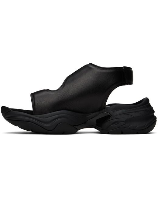 Attachment Black Leather Sandals for men