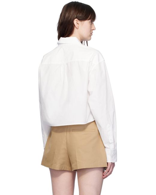 T By Alexander Wang White Cropped Shirt