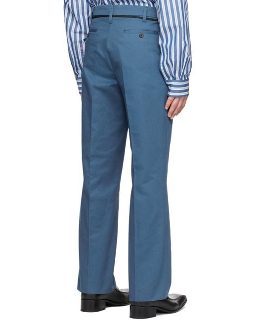 Marni Blue Straight-Leg Trousers for men