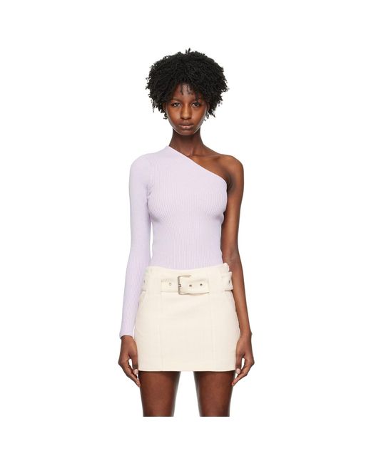 REMAIN Birger Christensen Black Purple Single-shoulder Long Sleeve T-shirt