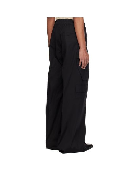 Rick Owens Black Temple Cargobelas Cargo Pants for men