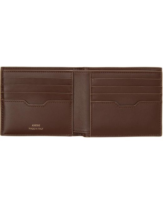 Amiri Brown 'Ma' Quad Leather Bifold Wallet for men