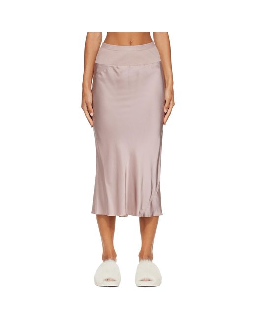 Rick Owens Pink Tower Knee Bias Midi Skirt