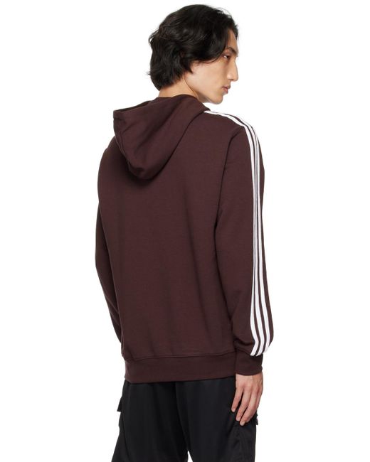 Adidas Originals Purple Brown 3-stripe Hoodie for men
