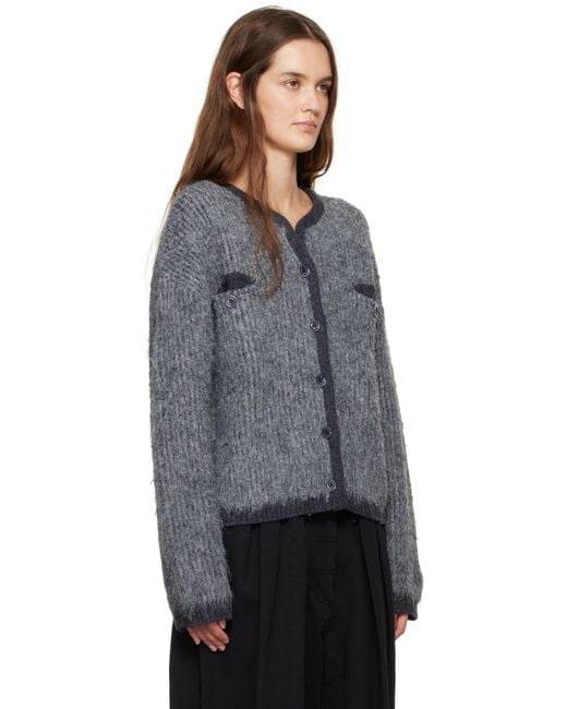 OPEN YY Black Shaggy Cardigan