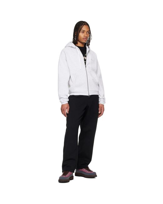 Dime White Cursive Small Logo Zip Hoodie for men