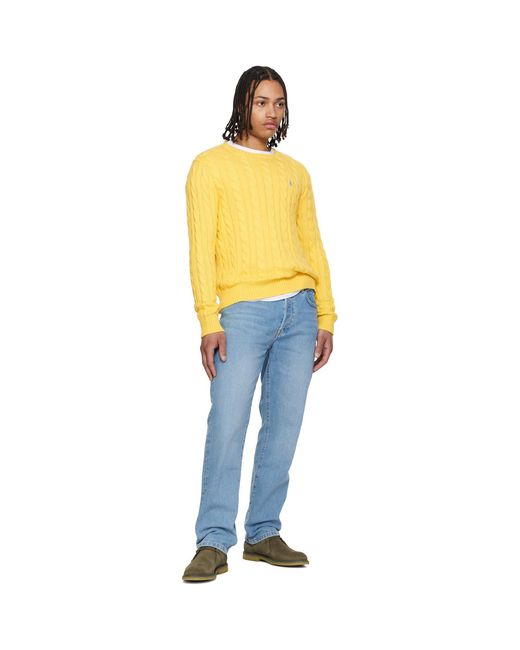 Polo Ralph Lauren Yellow Cable-Knit Cotton Sweater for men
