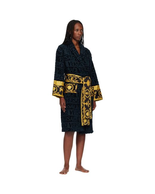 Versace Black 'I Heart Baroque' Bathrobe