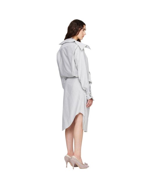 Vivienne Westwood Gray Drunken Shirt Midi Dress
